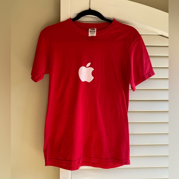 Early 2000s Vintage Fruit of the Loom Apple Computers Logo Graphic Tee Small 🍎 - Picture 1 of 4